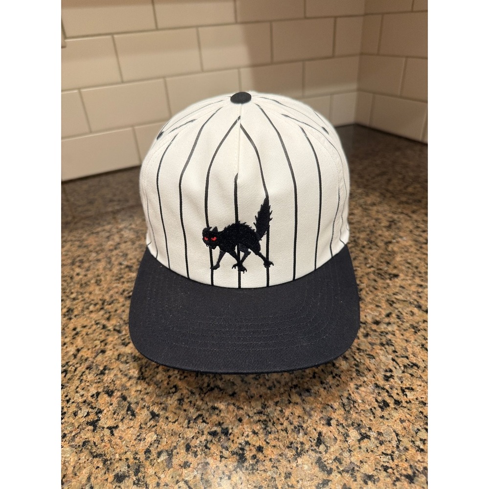 Scared Cat Atonal Headwear A500P Snapback Hat Mens OS White Pinstripe Cotton
